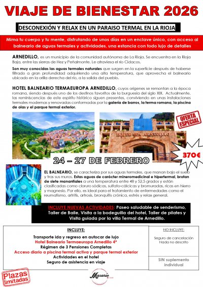 VIAJE DE BIENESTAR 2026