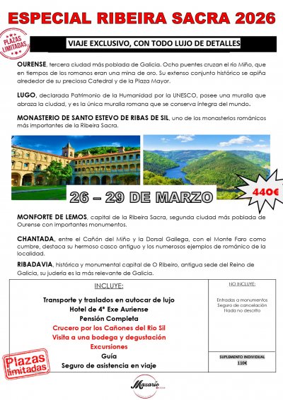  RIBEIRA SACRA 26 - 29 MARZO