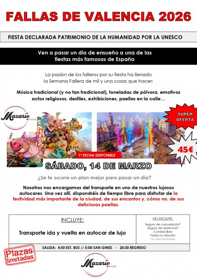 SÁBADO 14 DE MARZO - FALLAS 2026