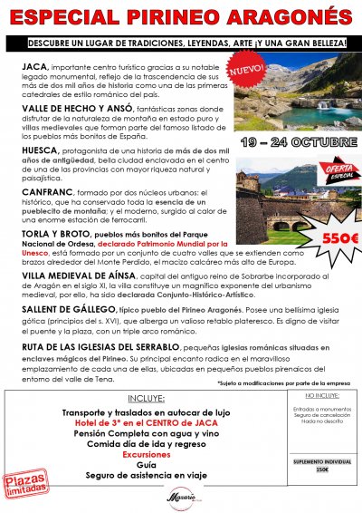 19 - 24 DE OCTUBRE - ESPECIAL PIRINEO ARAGONÉS