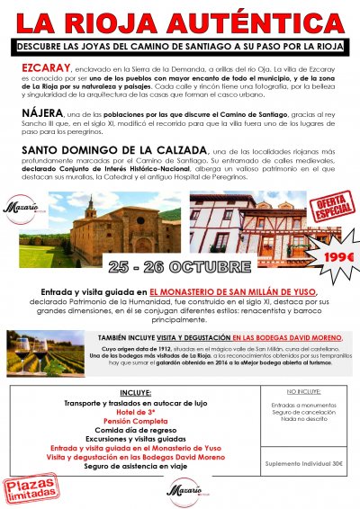 FINDE EN LA RIOJA AUTÉNTICA 25 - 26 OCTUBRE